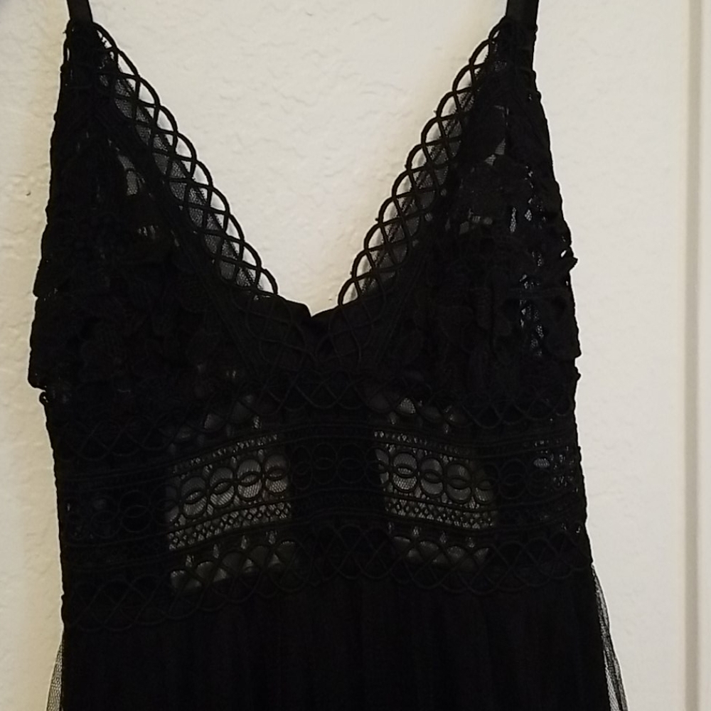 Lace and tulle floor length gown